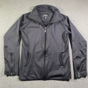 Straight Down Womens Black Full Zip Softshell Jacket Size Small Lightweight Golf